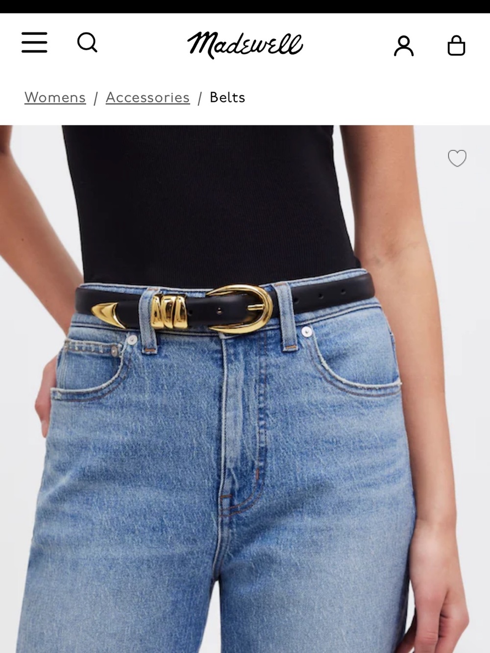 Madewell Triple Metal Keeper Belt NWOT Size Medium